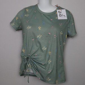 Belle Du Jour floral flower green top